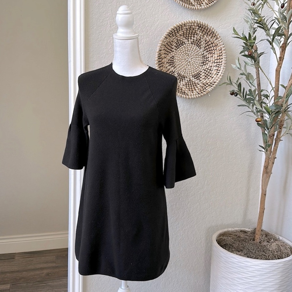 Anthropologie Moth The Chester 3/4 Quarter Bell Sleeve Black Tunic Size Small - Picture 12 of 13